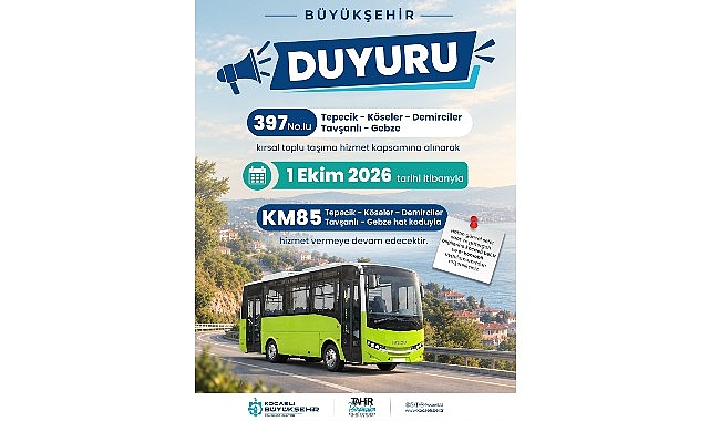 397 No'lu hat KM85 olarak sefer yapacak