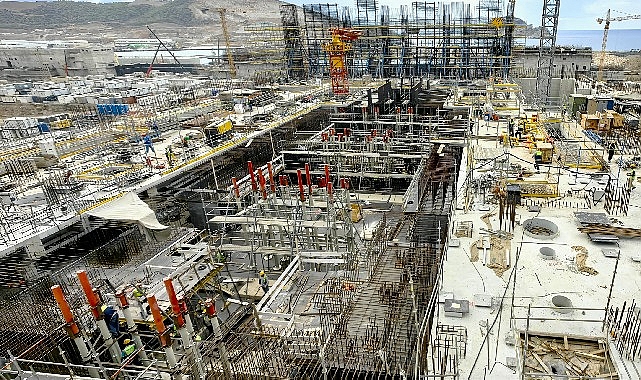 Akkuyu NGS'nin 4. güç ünitesinde makine dairesi binası plakasının beton dökme çalışmaları tamamlandı