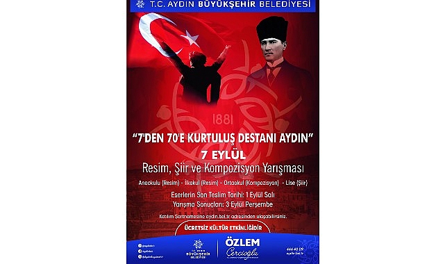 Başkan Çerçioğlu'ndan 7 Eylül Temalı Ödüllü Resim, Şiir ve Kompozisyon Yarışması