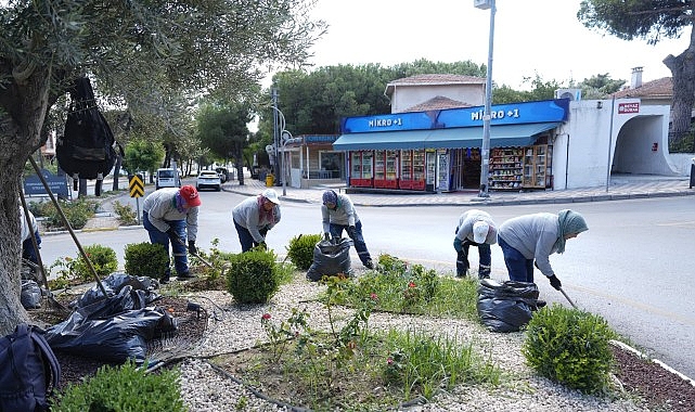 Burhaniye'de Park ve Yeşil Alanlarda Bakım Çalışmaları Sürüyor