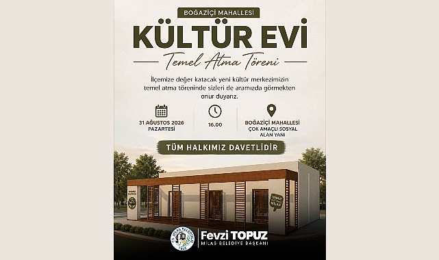 Kültür Evi için temel atma töreni gerçekleştirilecek