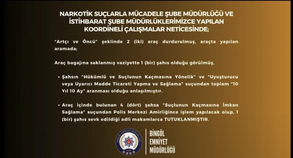 10 yıl araması olan firari bagajda yakalandı
