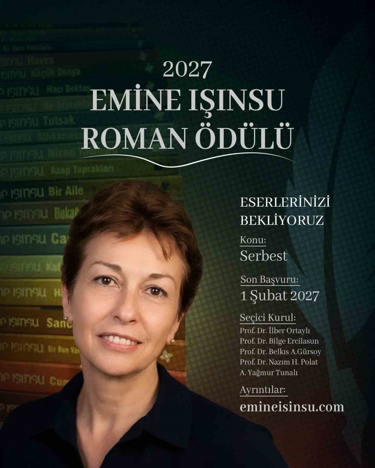2027 Emine Işınsu Roman Ödülü başvuruları gelmeye başladı
