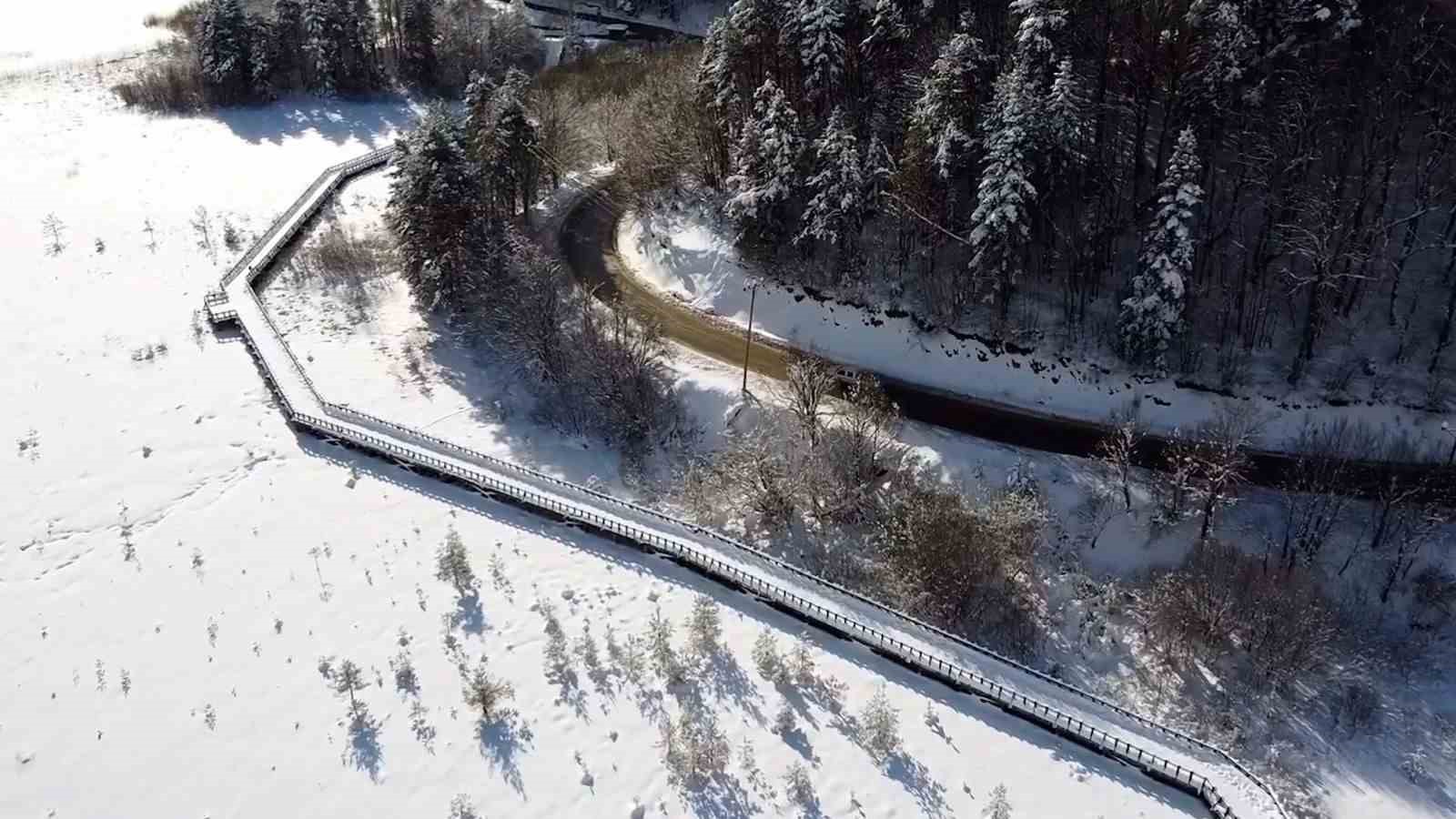 Abant Gölü’nde kış güzelliği
