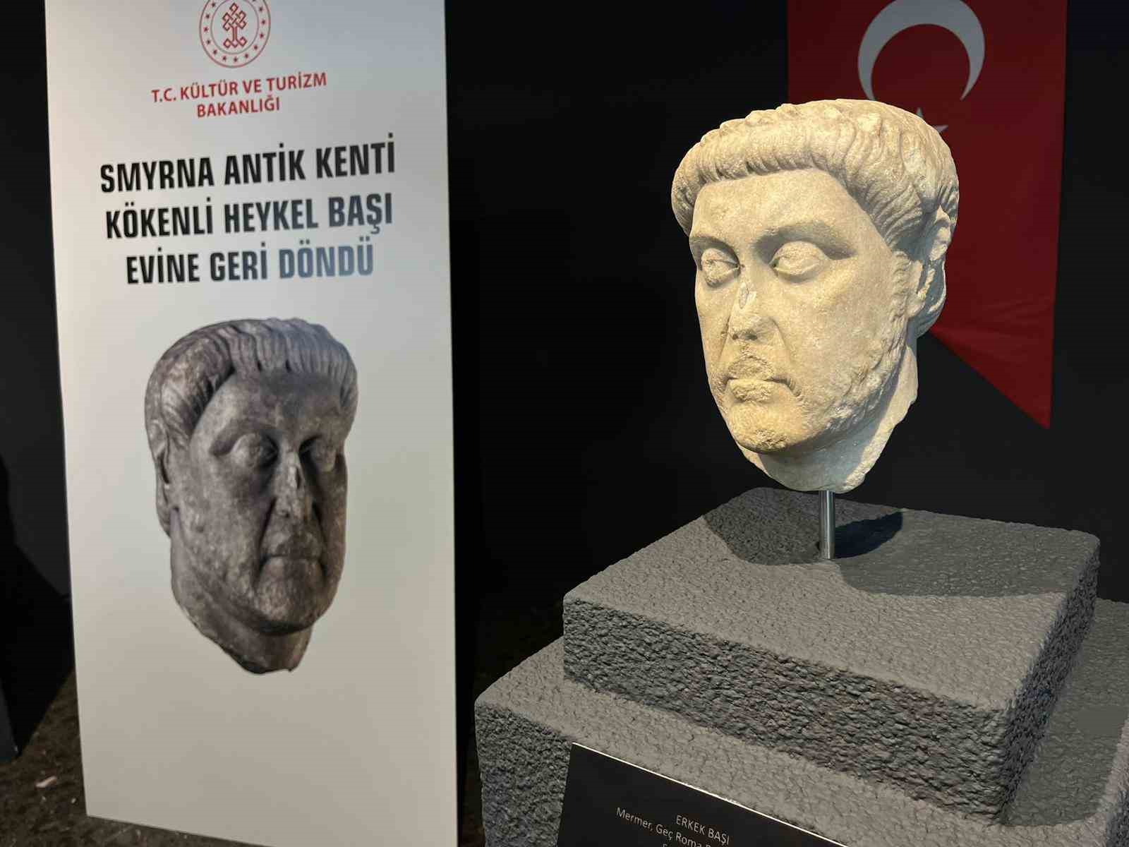 ABD’den geri alınan Smyrna kökenli heykel başı İzmir’de sergileniyor
