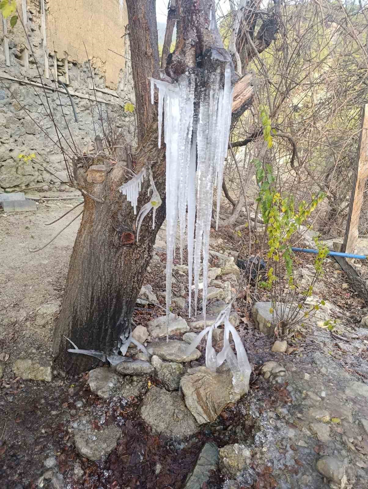 Adana’da buz sarkıtları oluştu
