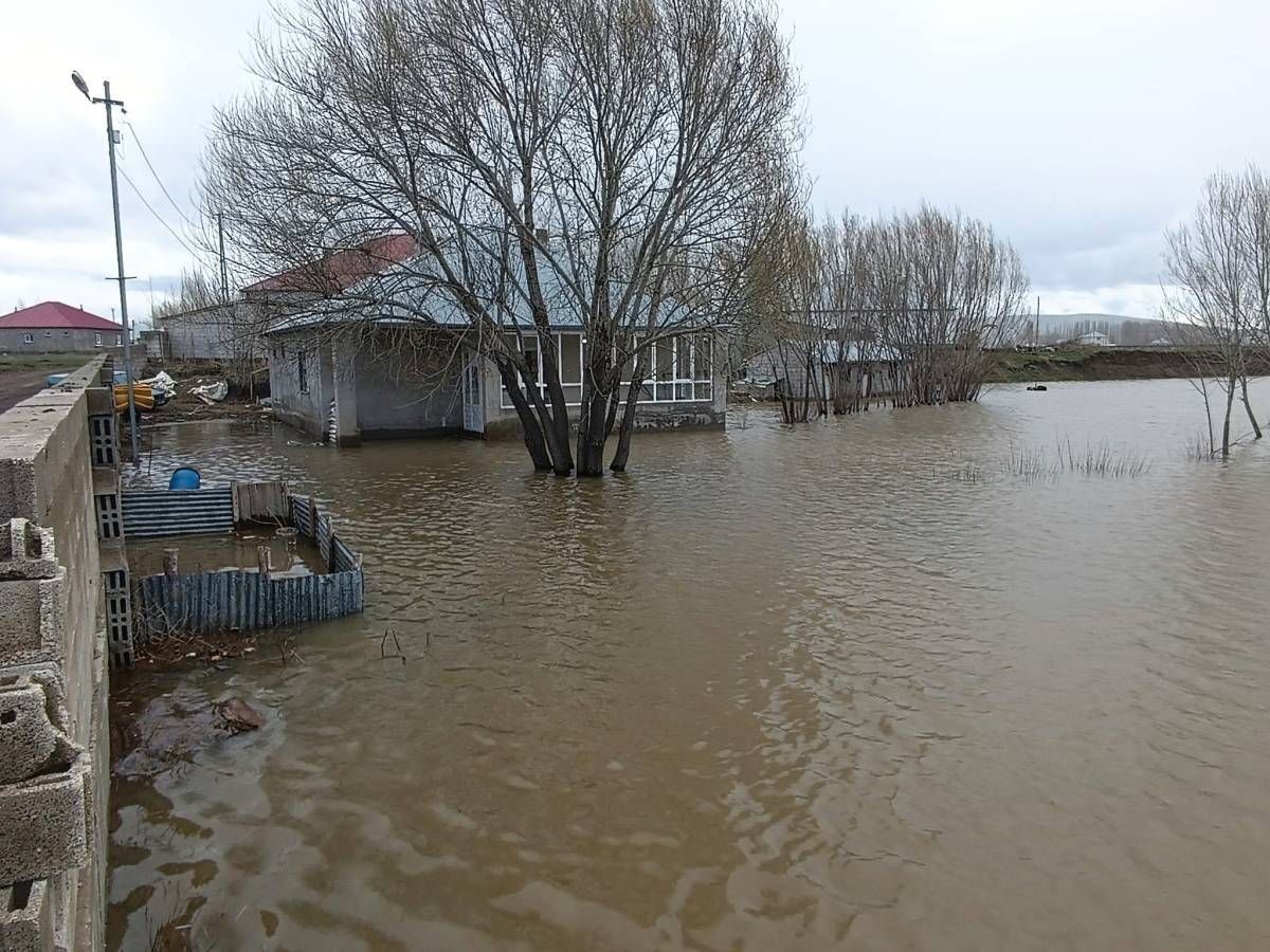 Ağrı’da sağanak yağış sonucu dereler taştı
