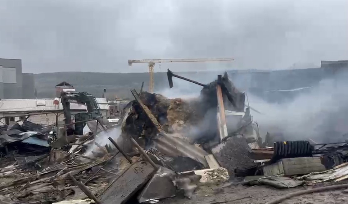 Ahırda çıkan yangında çok sayıda hayvan telef oldu
