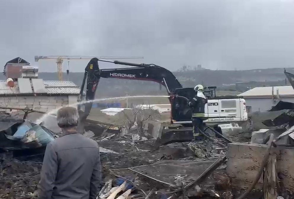 Ahırda çıkan yangında çok sayıda hayvan telef oldu
