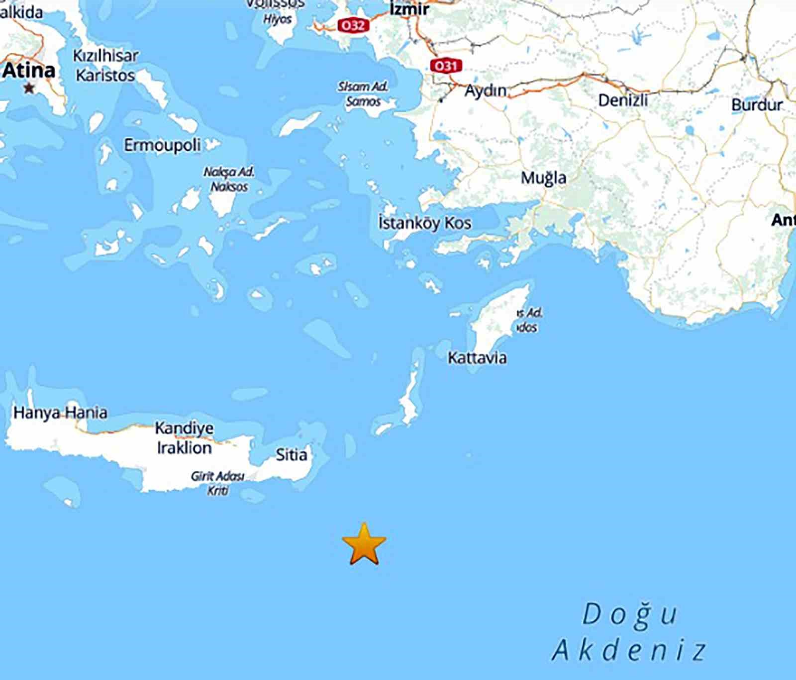 Akdeniz’de 3.7 büyüklüğünde deprem

