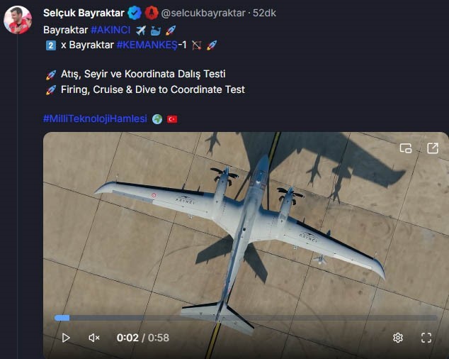 AKINCI TİHA’dan 2 adet KEMANKEŞ ile tam isabet
