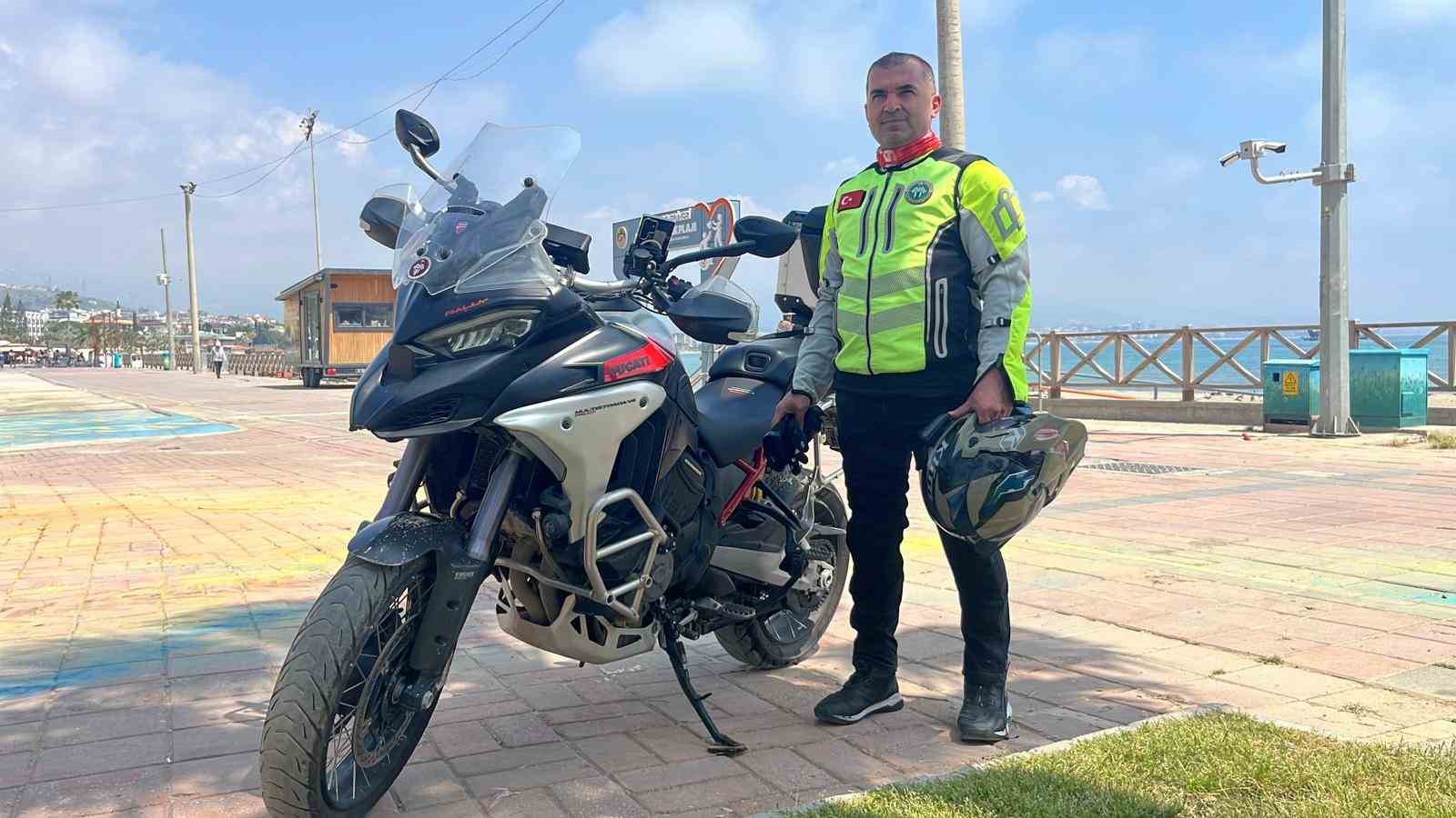 Alanya’dan kutsal topraklara motosikletle 7 bin kilometrelik yolculuk
