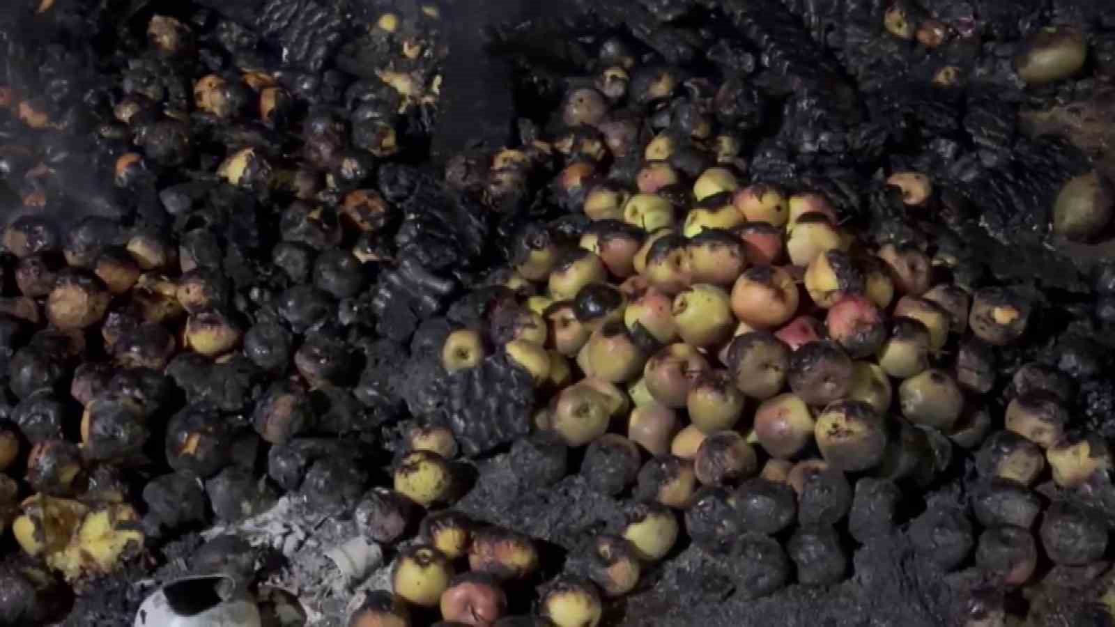 Amasya’da manav tezgahı alev topuna döndü
