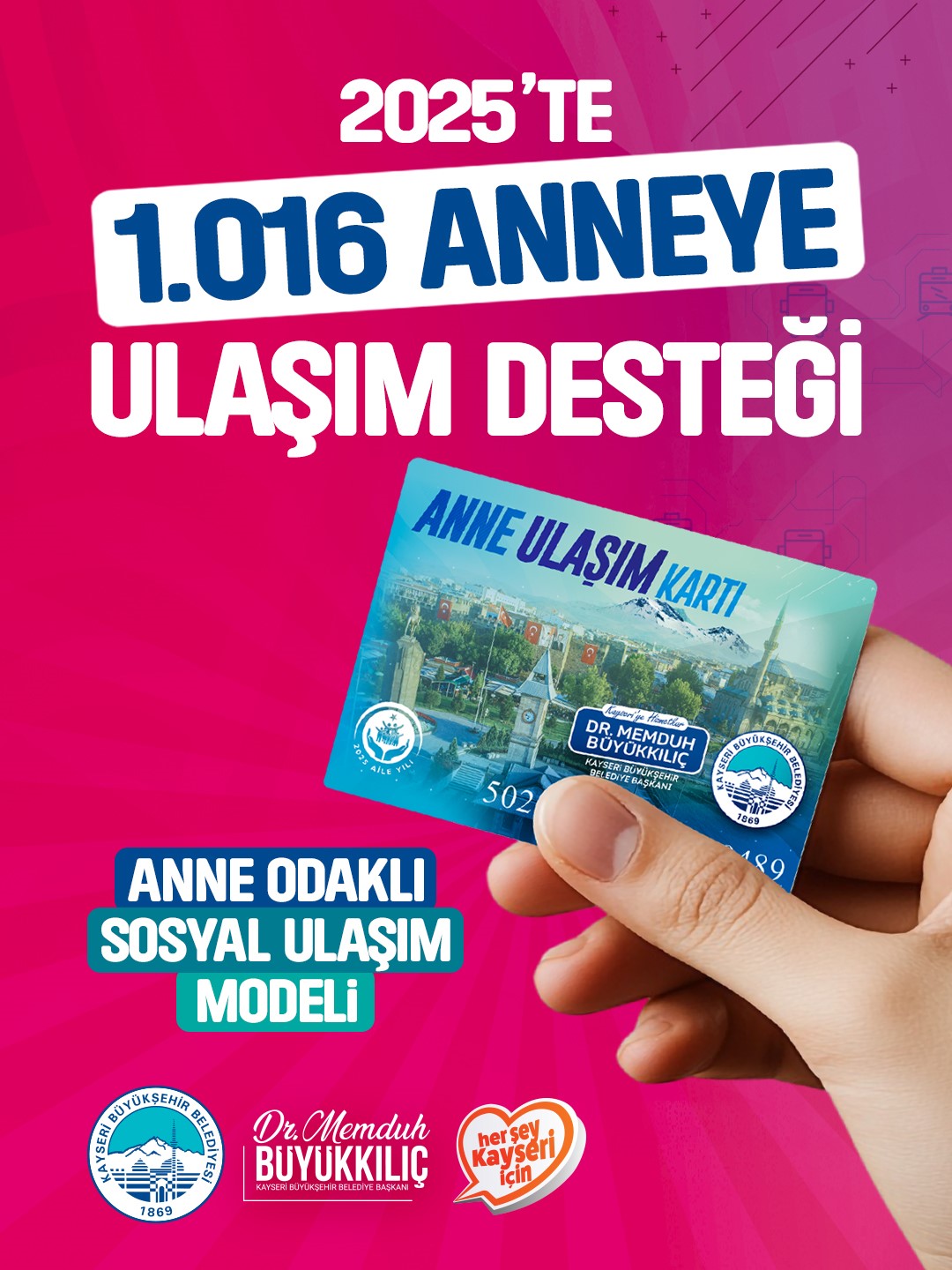 Anne Ulaşım Kartı’ndan 2025’te bin anne faydalandı
