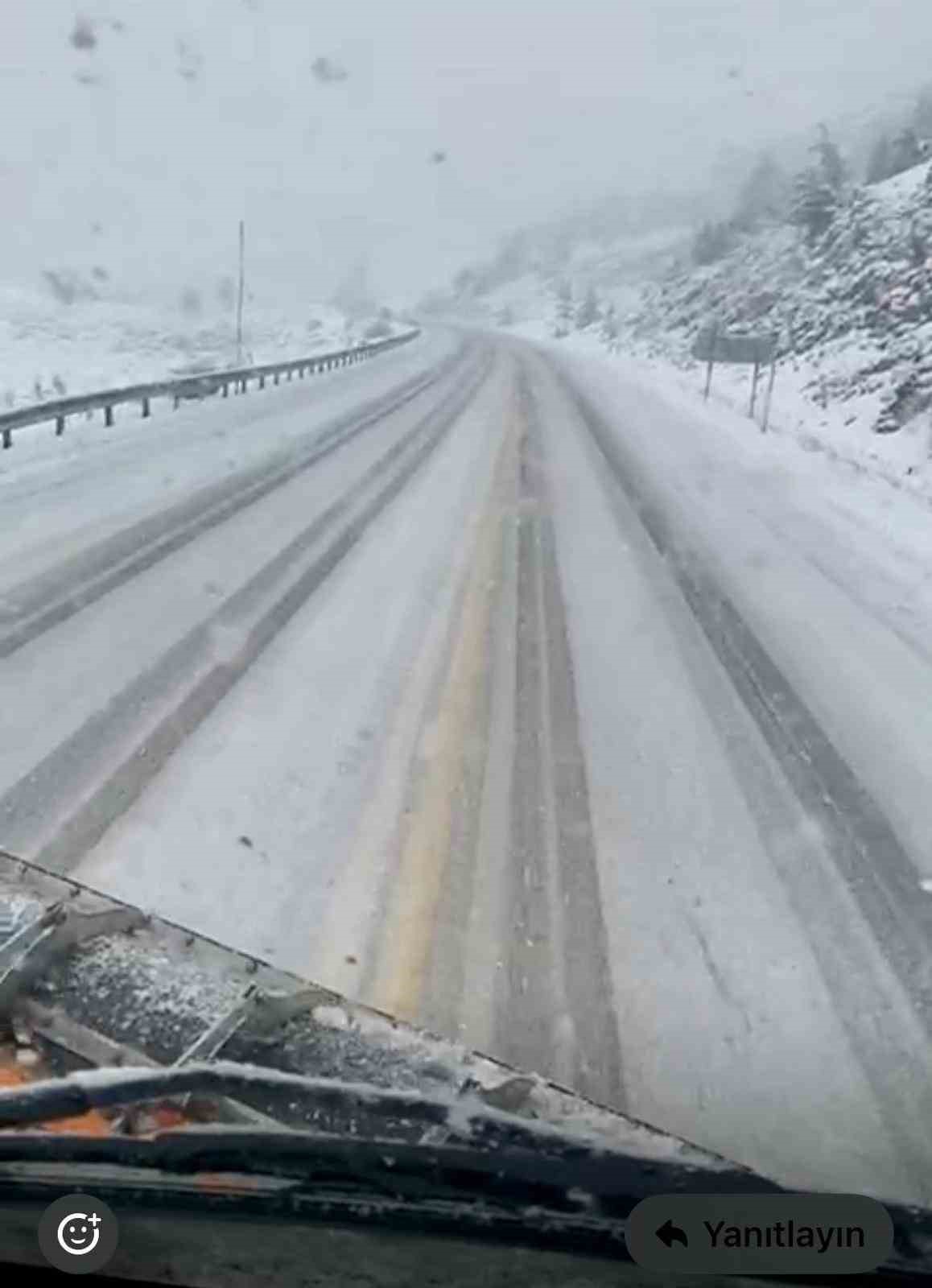 Antalya-Konya karayolunda kar yağışı başladı
