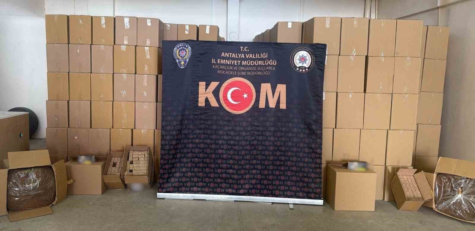 Antalya’da son 1 haftada 5,6 milyon kaçak makaron ele geçirildi
