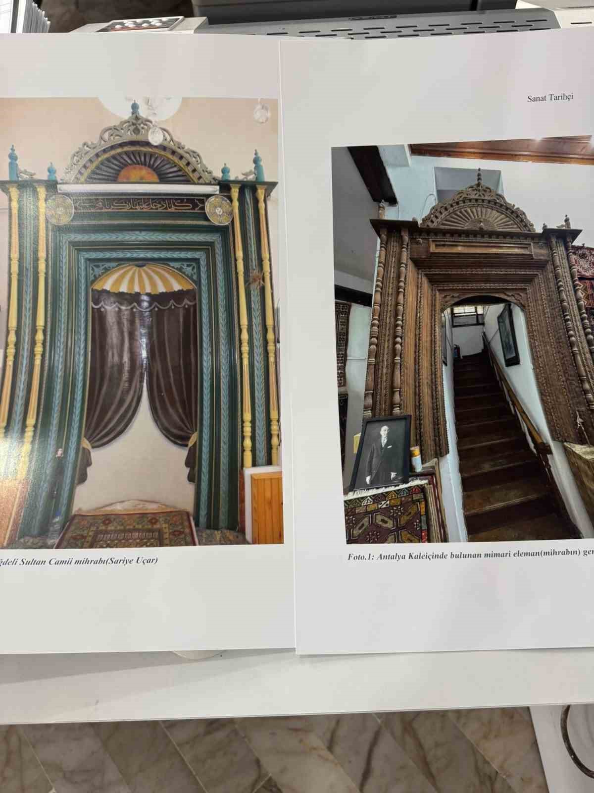 Antalya’daki halı dükkanında dekor olarak kullanılan tarihi mihrap Konya’ya dönüyor
