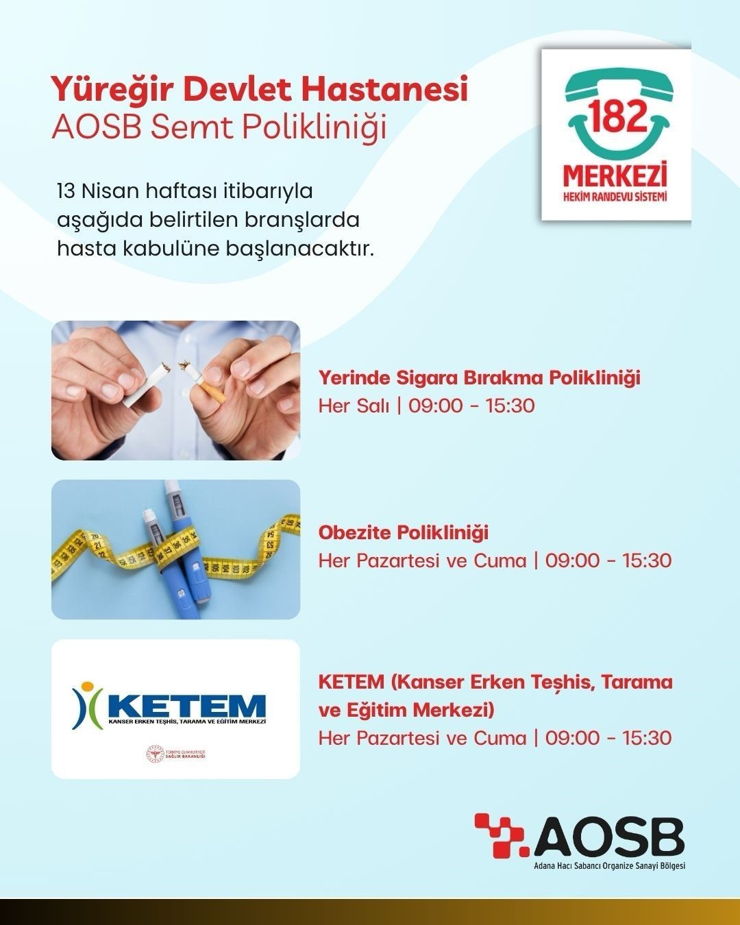 AOSB Semt Polikliniği’nde hizmet yelpazesi genişliyor
AOSB Semt Polikliniği’nde hizmet yelpazesi genişliyor