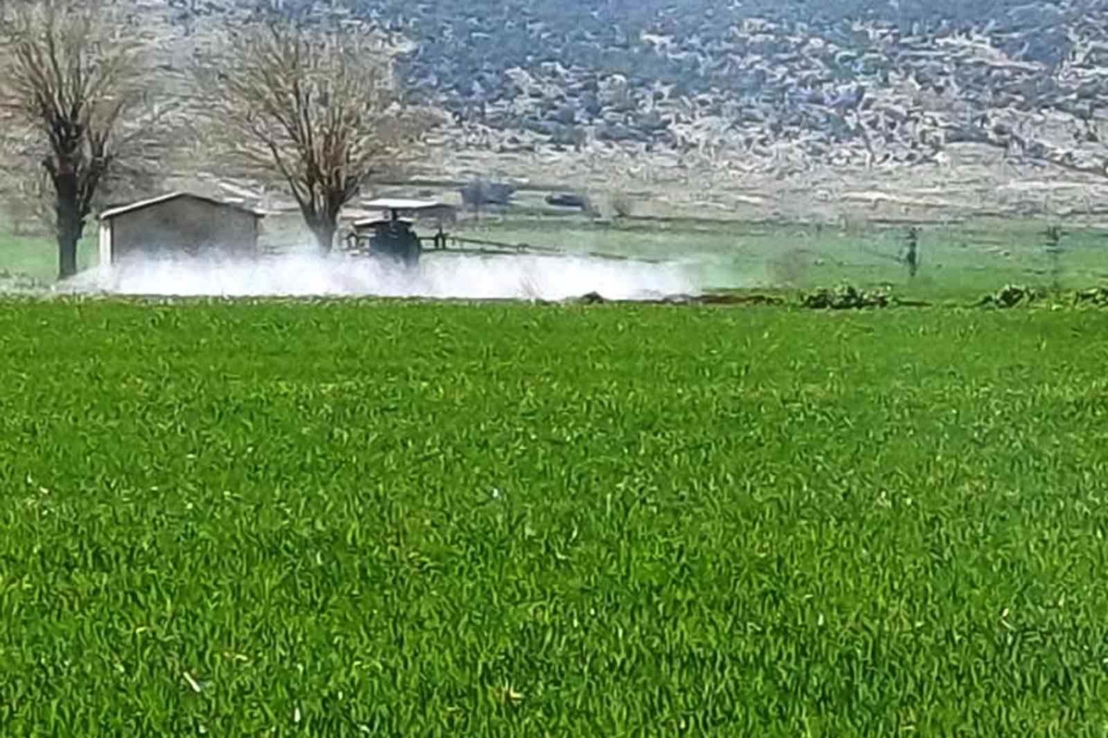 Araban’da sarı pas hastalığını önlemek amaçlı ilaçlı mücadele başlatıldı
