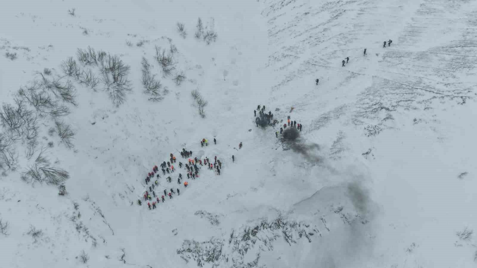 Artvin’de çığ altında kalan çobanları arama çalışmaları havadan görüntülendi

