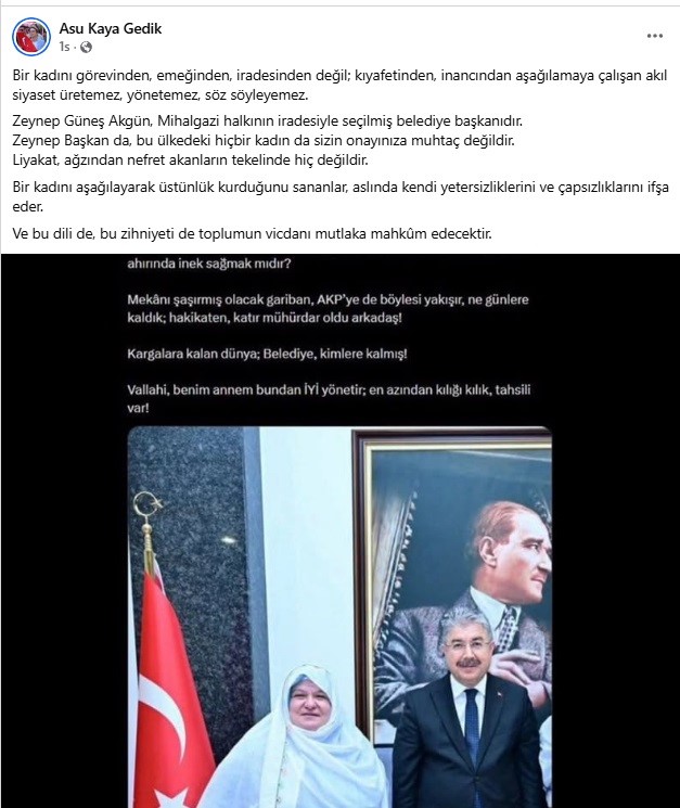 Asu Kaya Gedik’ten Zeynep Güneş Akgün’e yönelik paylaşımlara sert tepki
