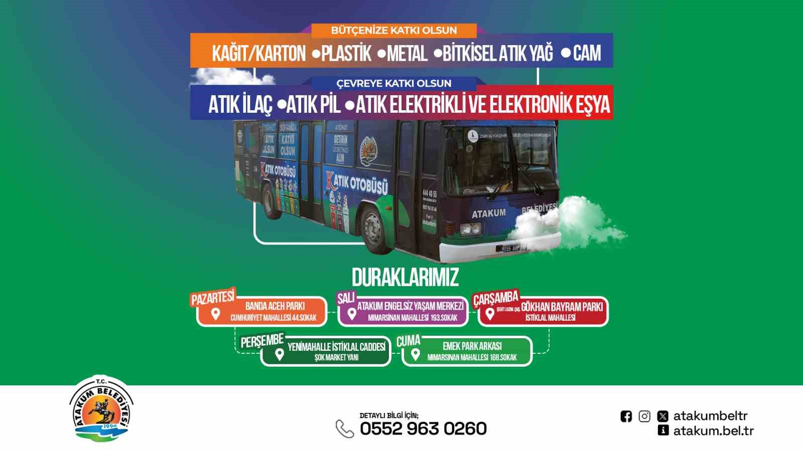 Atakum Belediyesi "Katık Otobüsü" sıfır atıkla doğayı korumaya devam ediyor
