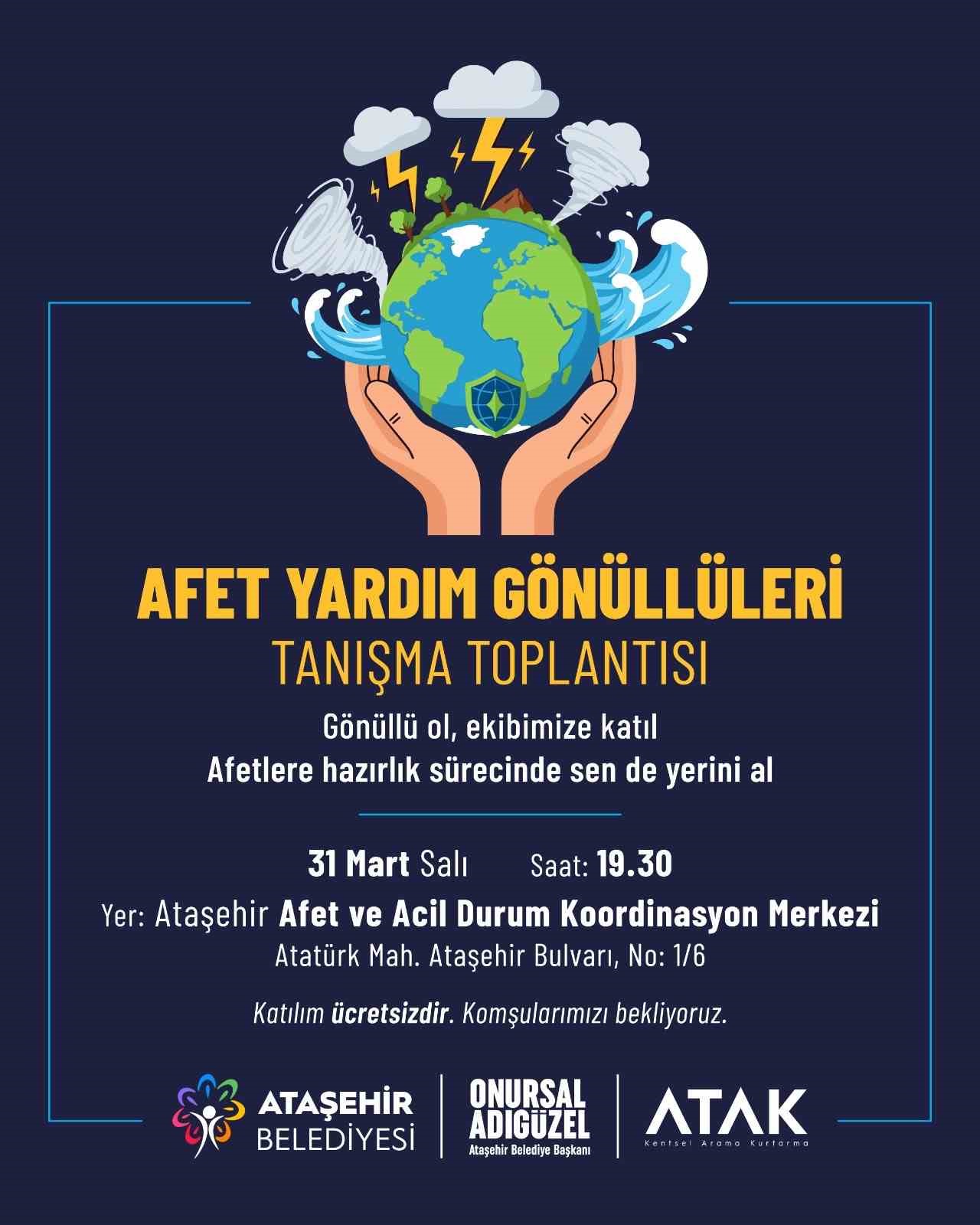 Ataşehir Belediyesi’nde Afet Yardım Gönüllüleri tanışma toplantısı
