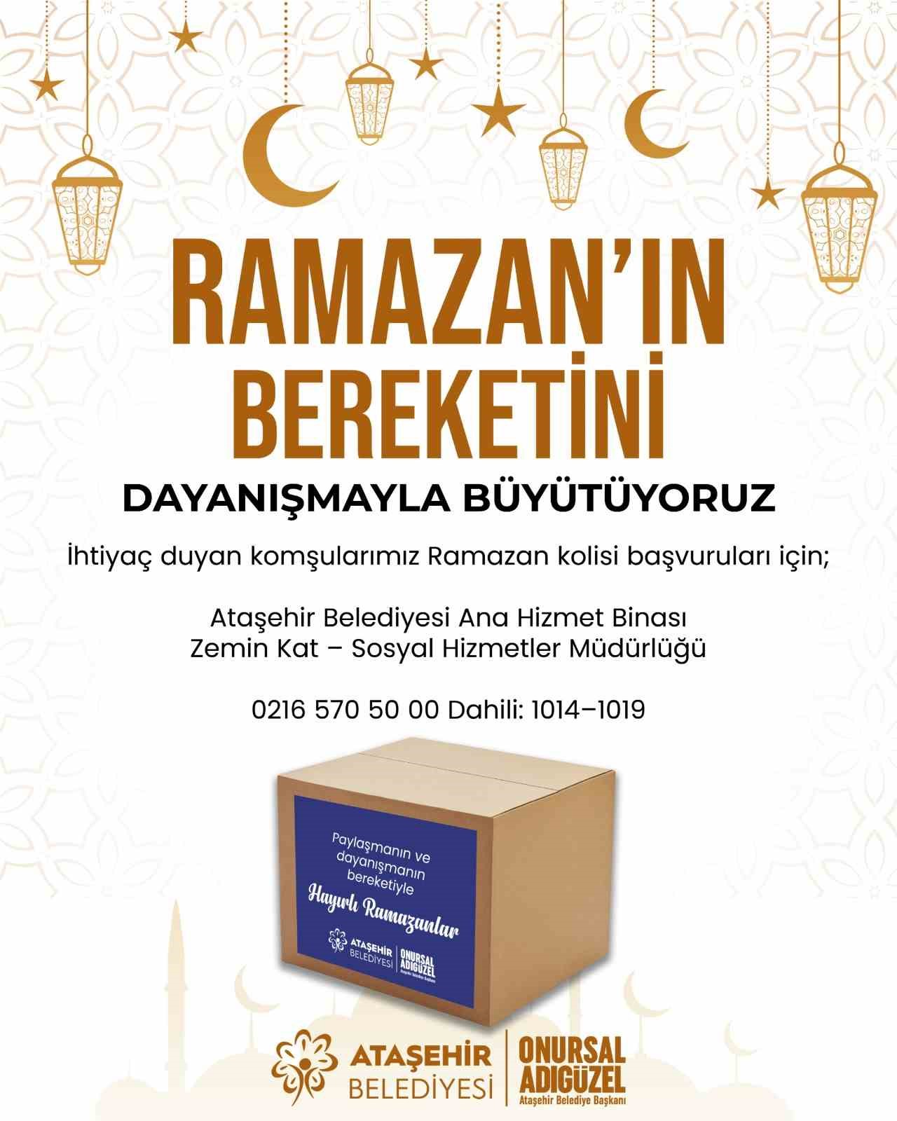 Ataşehir’de toplu iftar sofraları ve geleneksel Ramazan eğlenceleri düzenlenecek
