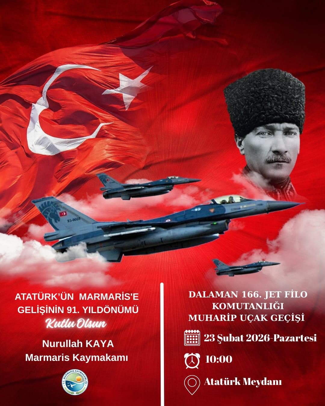 Atatürk’ün Marmaris’e gelişinin yıldönümü törenlerle anılacak
Atatürk’ün Marmaris’e gelişinin yıldönümü törenlerle anılacak