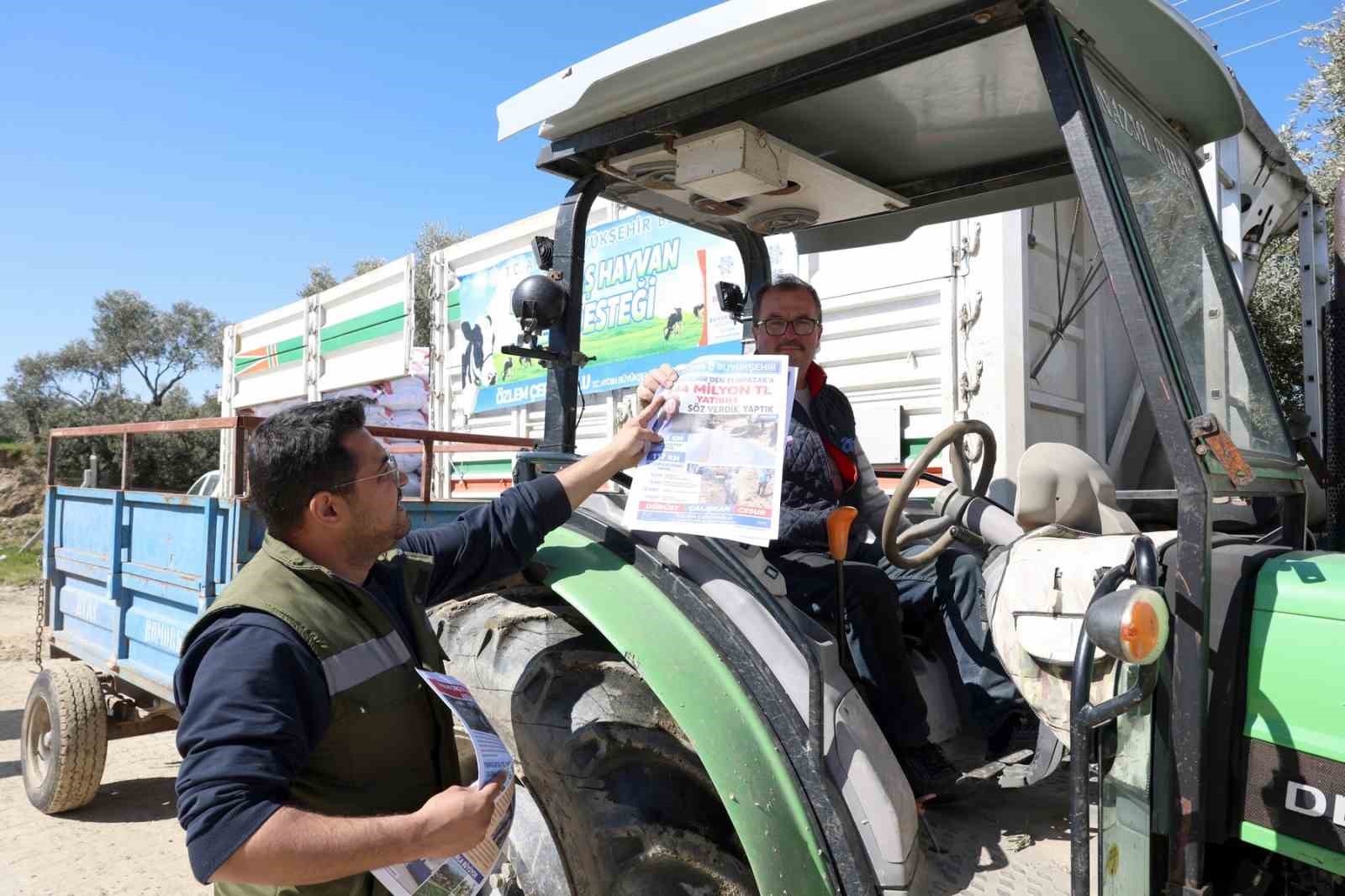 Aydın Büyükşehir’den Yenipazarlı üreticilere yem desteği

