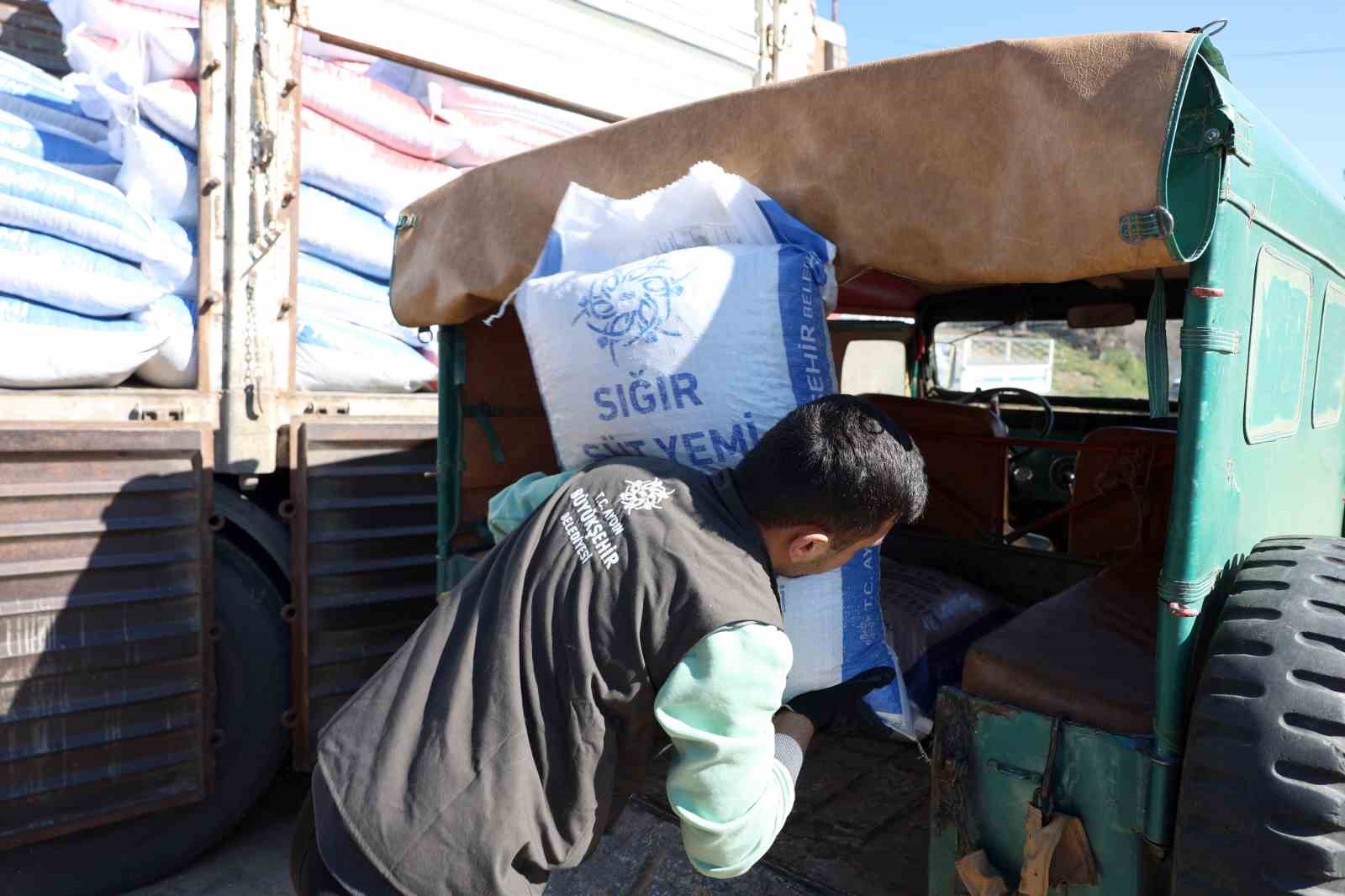 Aydın Büyükşehir’in yem desteği devam ediyor
