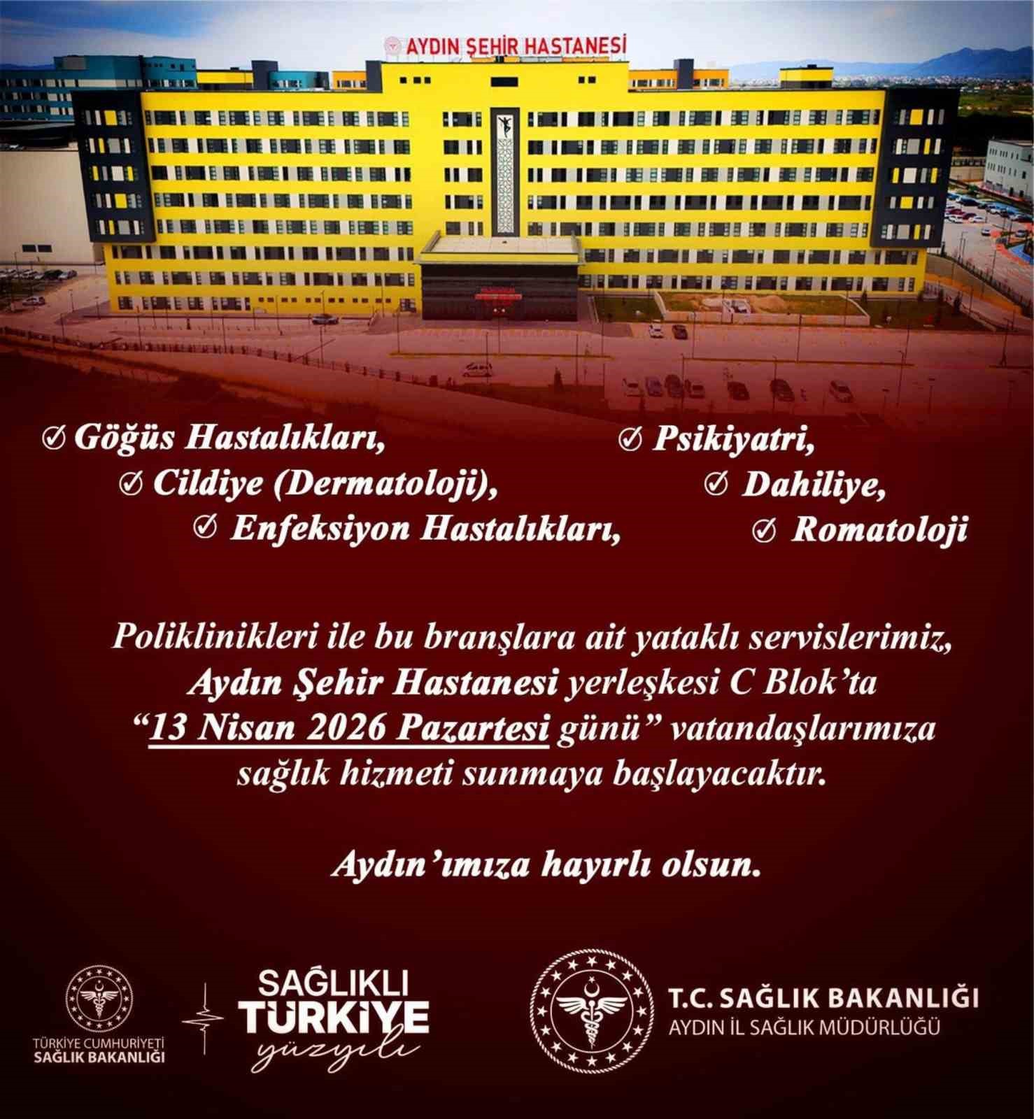 Aydın Şehir Hastanesi’nde yeni birimler hizmete giriyor
