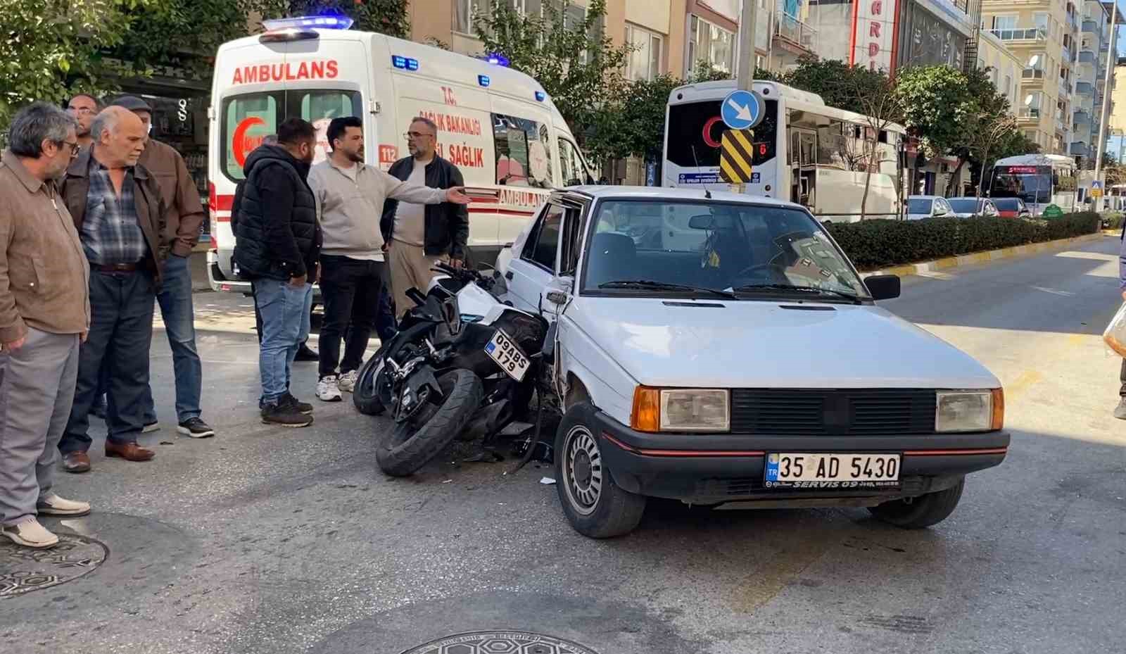 Aydın’da otomobille çarpışan motosikletli yaralandı
