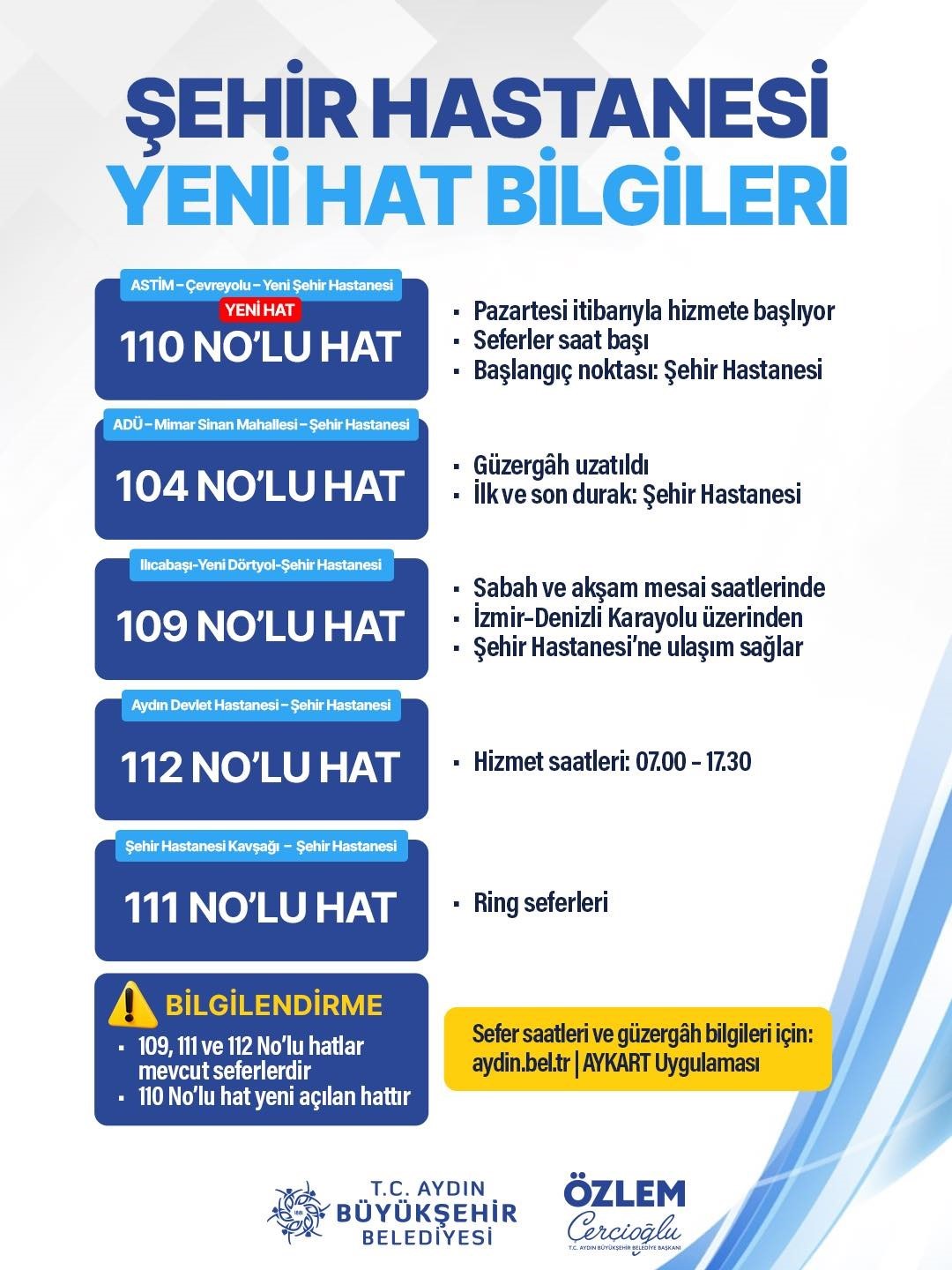 Aydın’da Şehir Hastanesi için yeni toplu taşıma düzenlemesi
Aydın’da Şehir Hastanesi için yeni toplu taşıma düzenlemesi