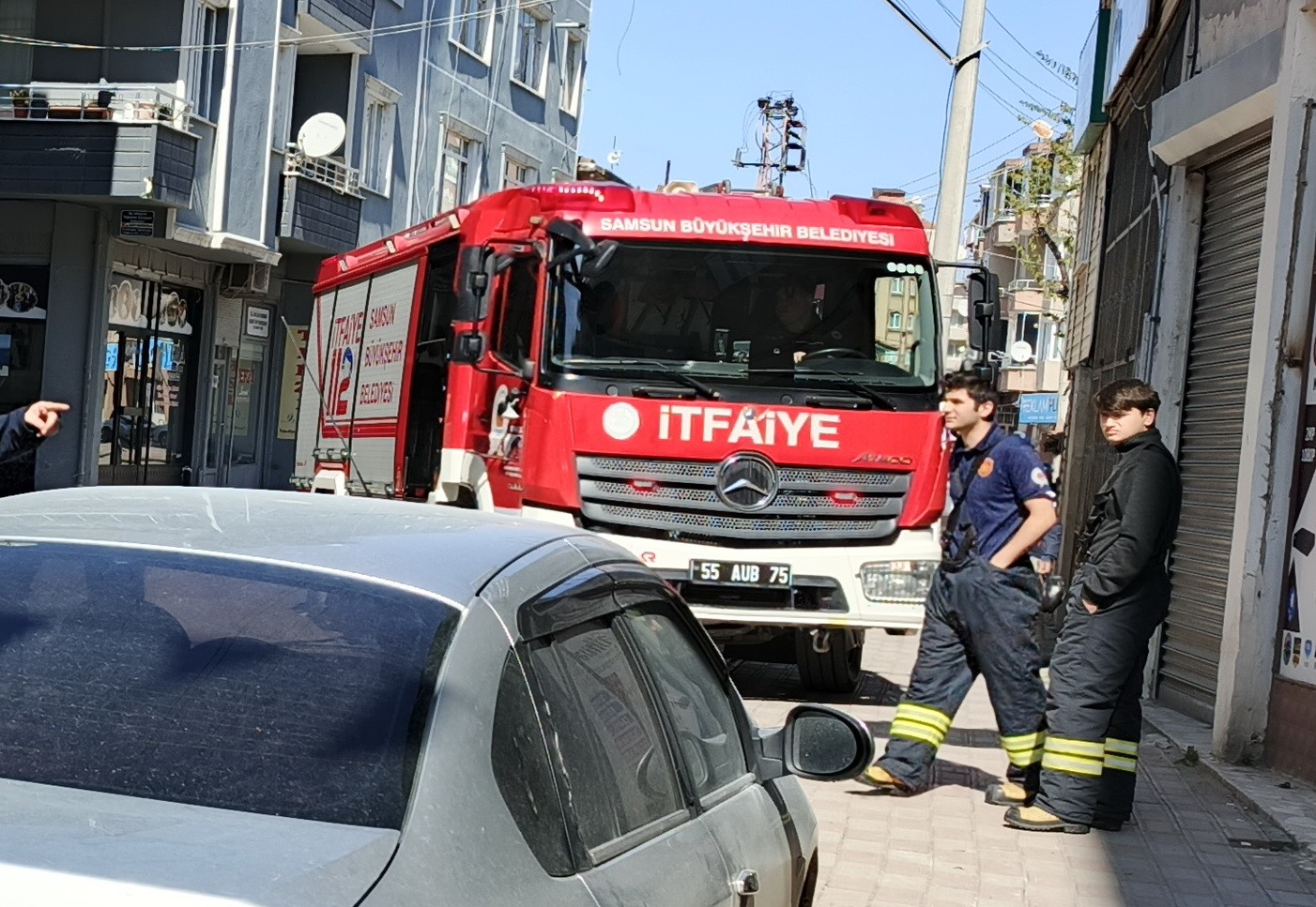 Bafra’da korkutan yangın
