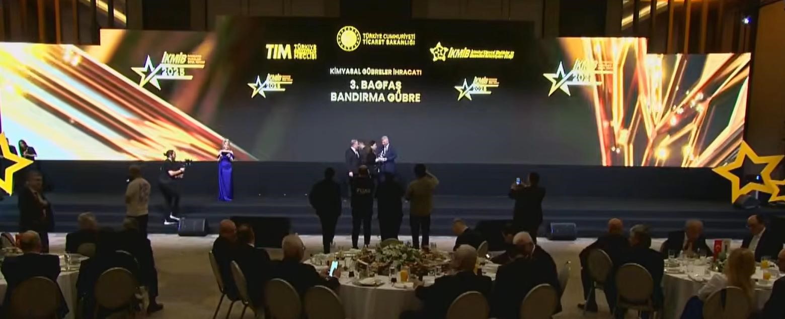 BAGFAŞ’a İhracatın Yıldızları Ödül Töreni’nde ödül

