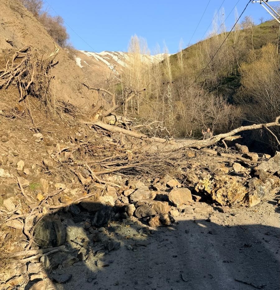 Bahçesaray’da mahalle yolunda heyelan
