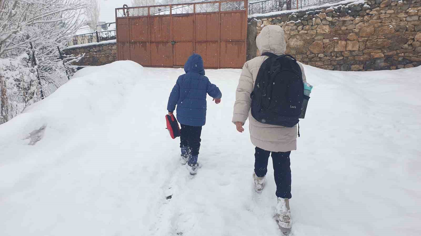 Başkale’de kar yağışı
