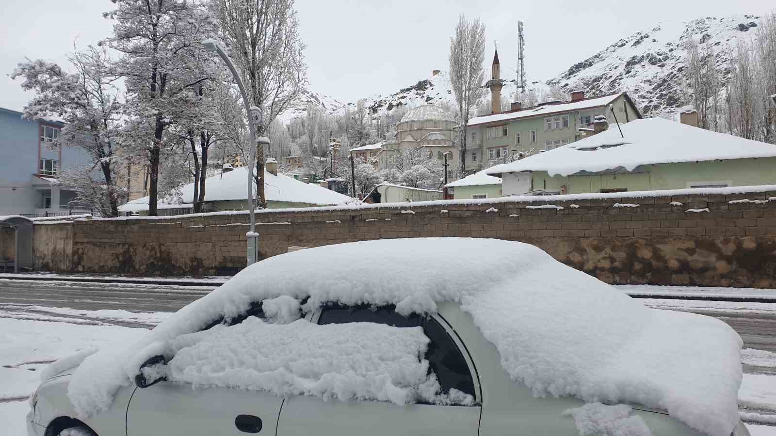 Başkale’de nisan ayında kar yağışı
