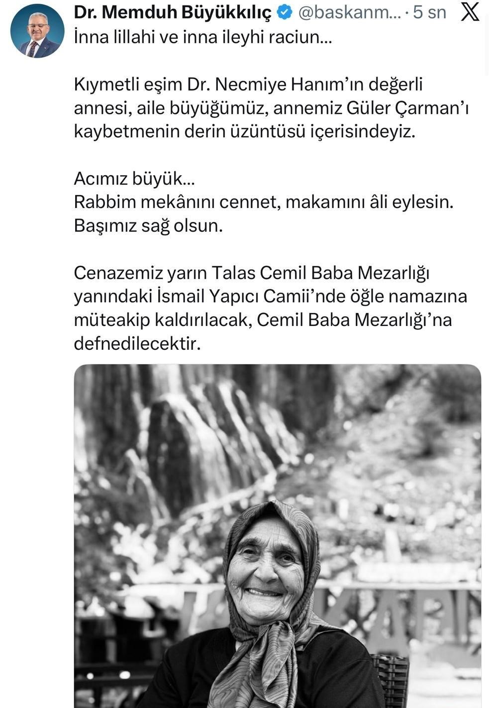 Başkan Büyükkılıç’ın acı günü
