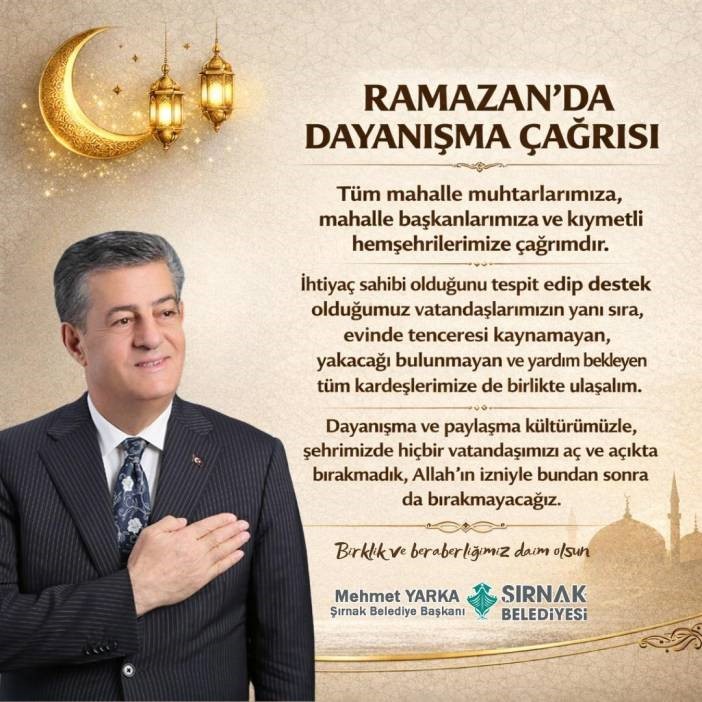 Başkan Yarka’dan Ramazan ayında birlik çağrısı
