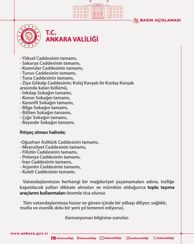 Başkentte yılbaşı tedbirleri: 19 bin 242 emniyet personeli görev alacak
