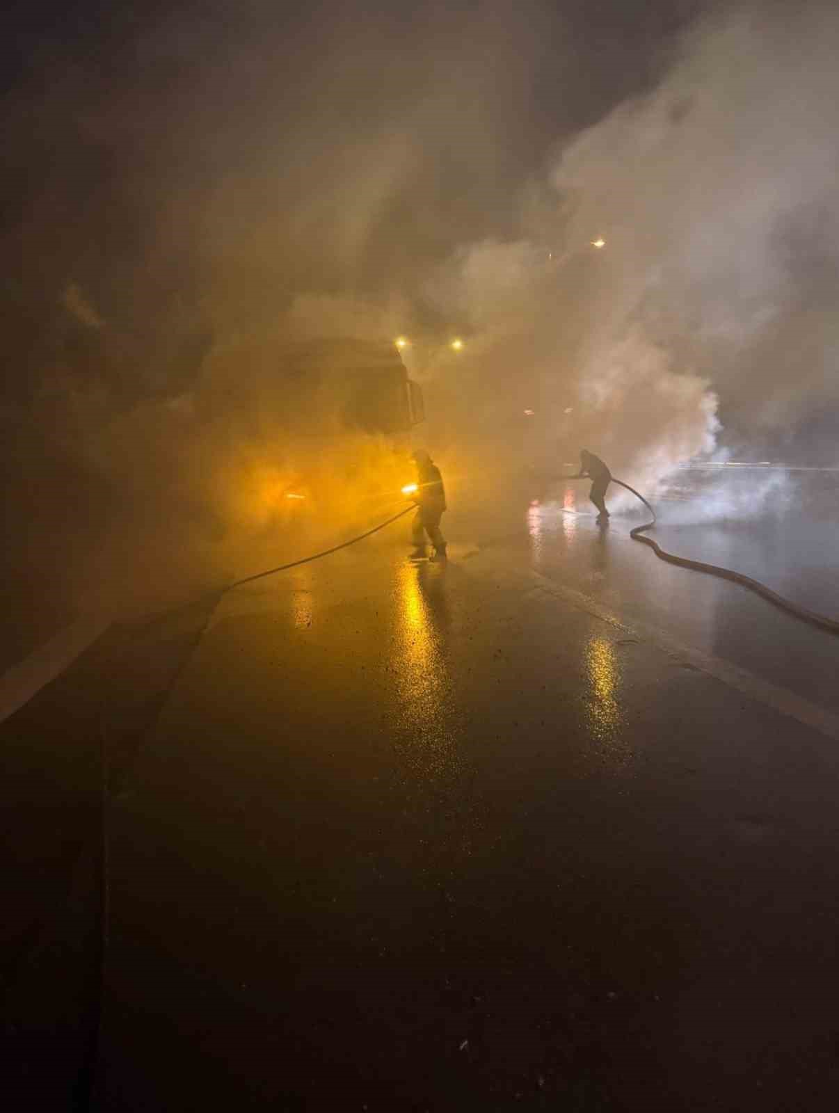 Belen’de tır yangını
