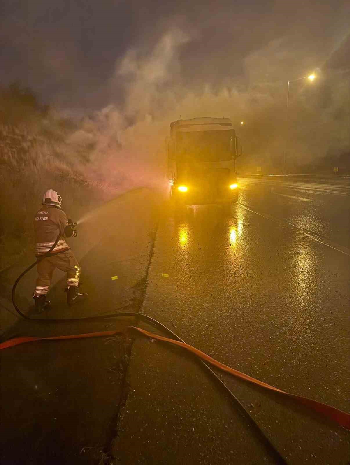 Belen’de tır yangını
