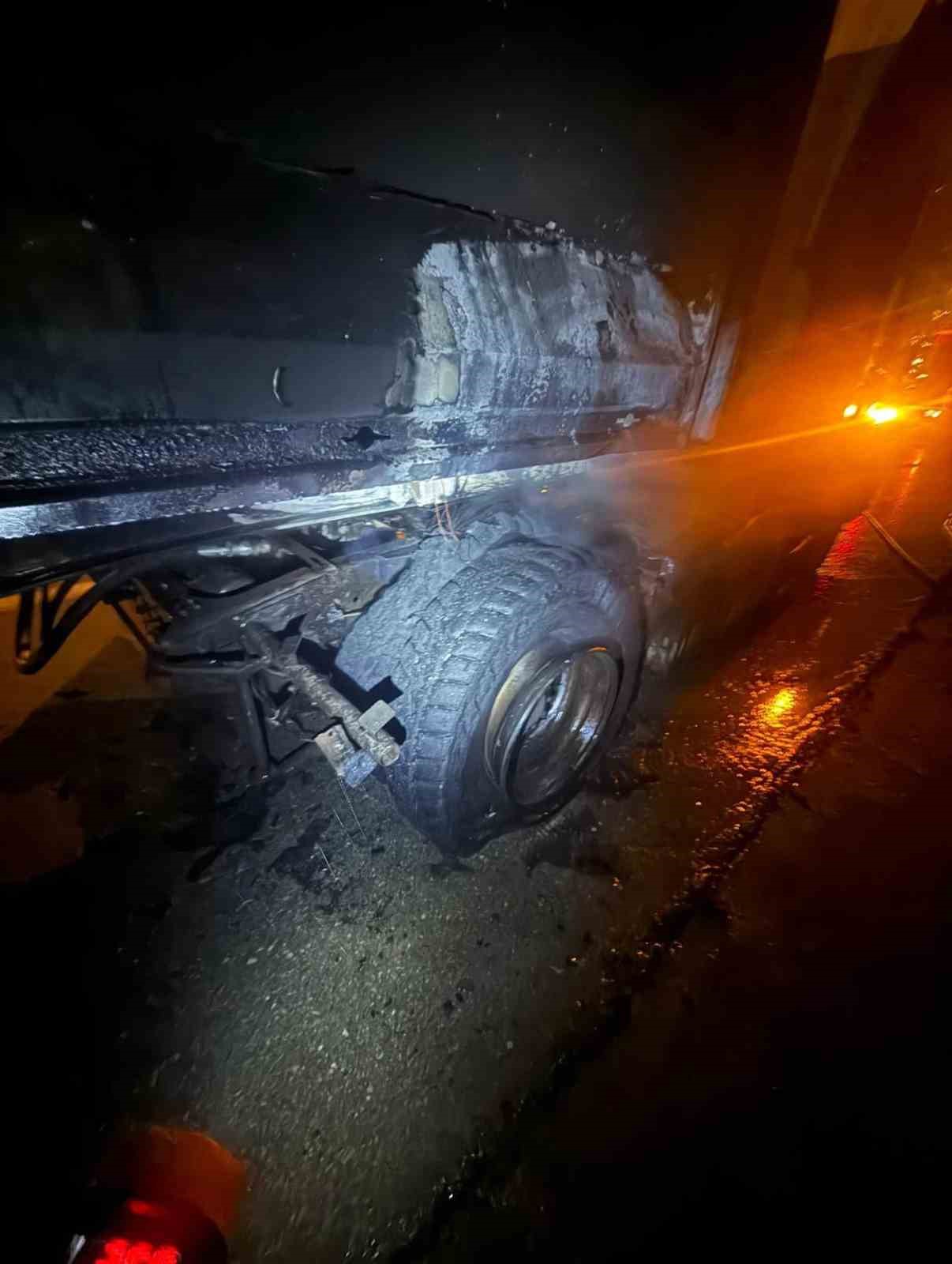 Belen’de tır yangını
