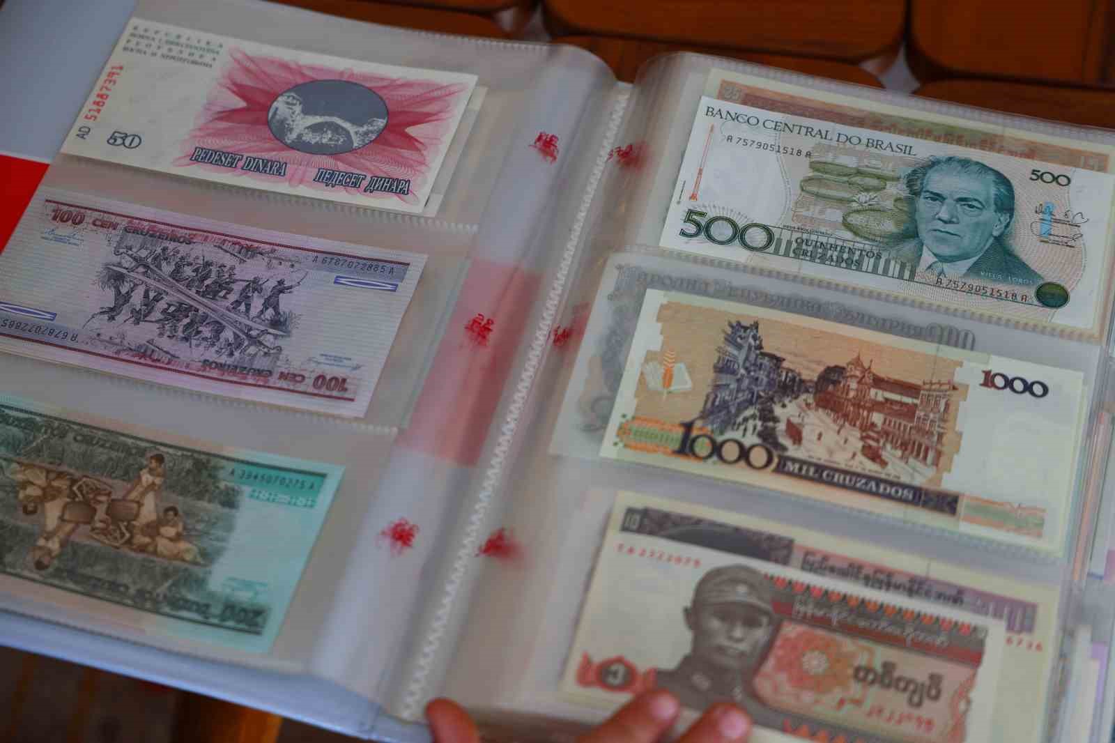 Beş kıtadan 75 ülkenin banknotunu derleyen öğretmen yok olan devletleri unutturmuyor
