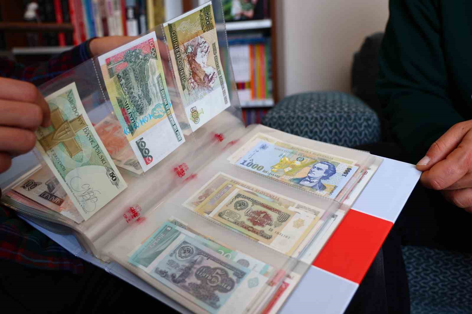 Beş kıtadan 75 ülkenin banknotunu derleyen öğretmen yok olan devletleri unutturmuyor
