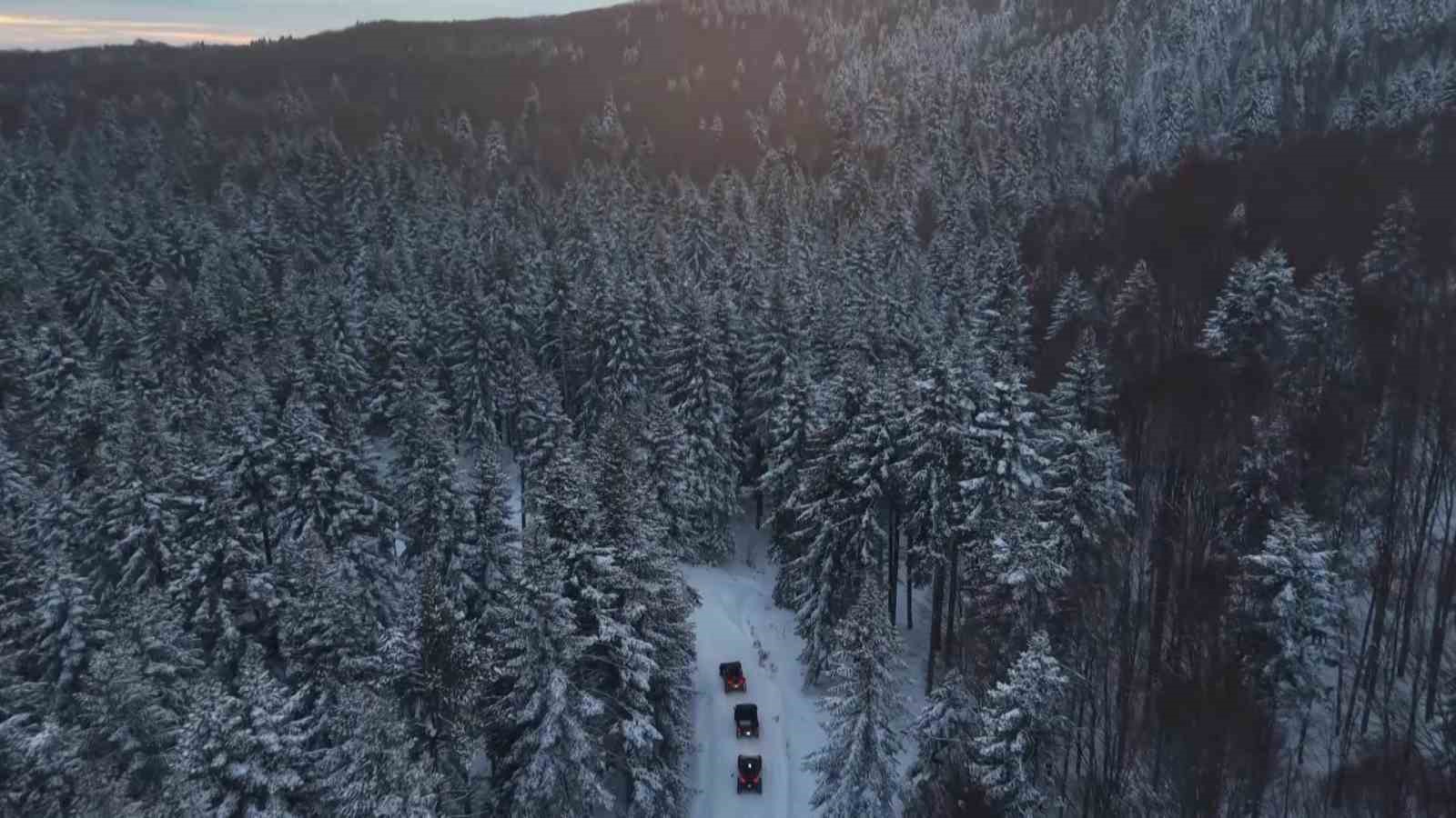 Beyaz örtünün keyfini UTV’lerle çıkardılar
