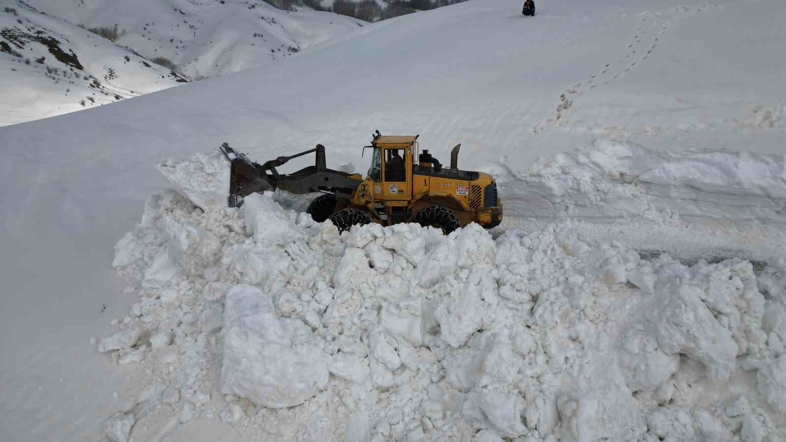 Bitlis’te 5 metreyi bulan karda yol açma çalışması
