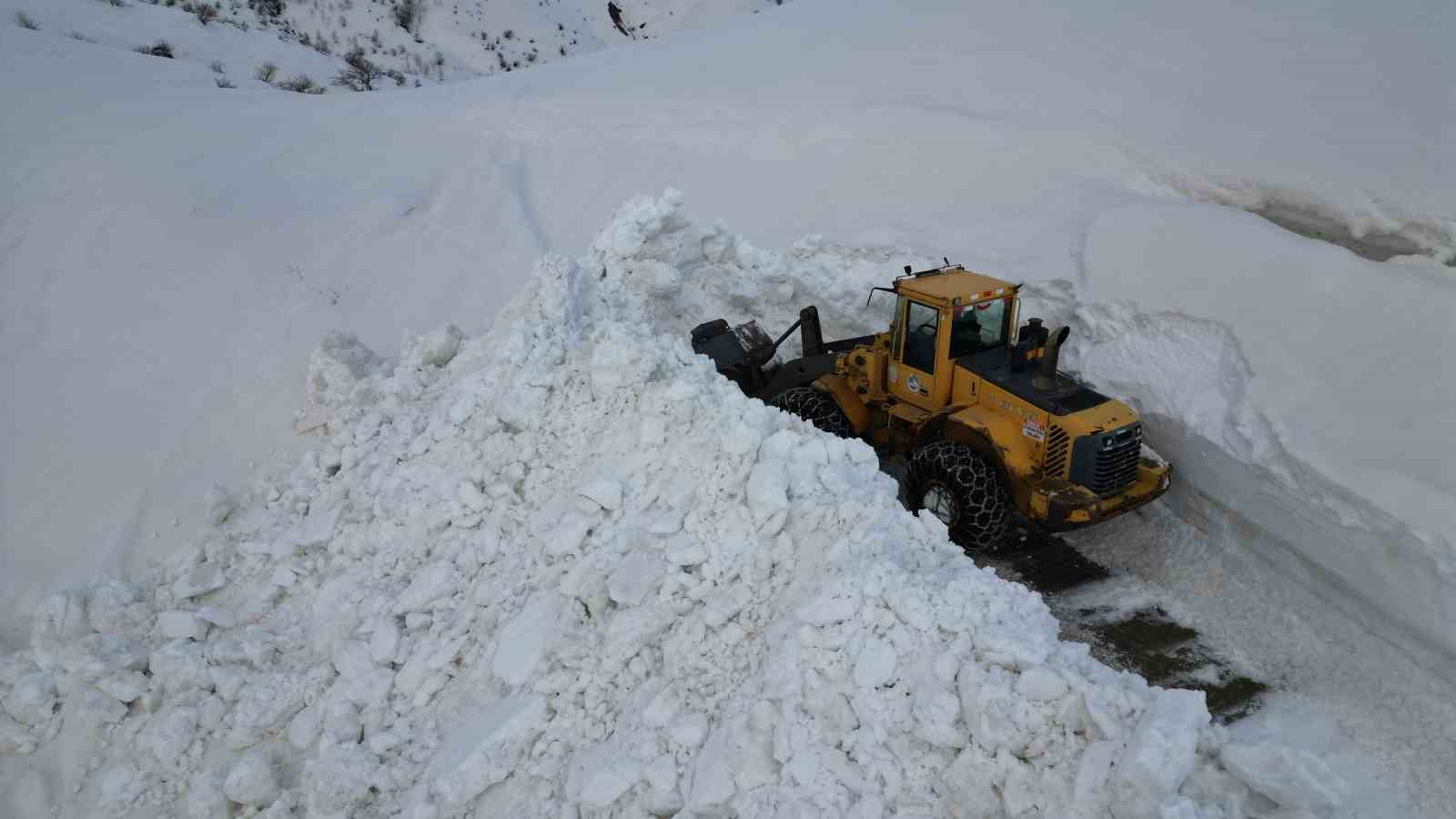 Bitlis’te 5 metreyi bulan karda yol açma çalışması
